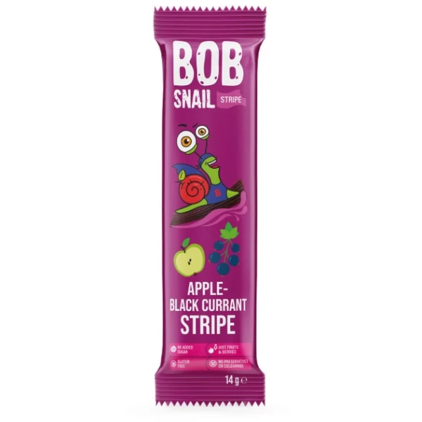 Bomboane naturale Bob Snail de mere si coacaza stripes 14g - image 1