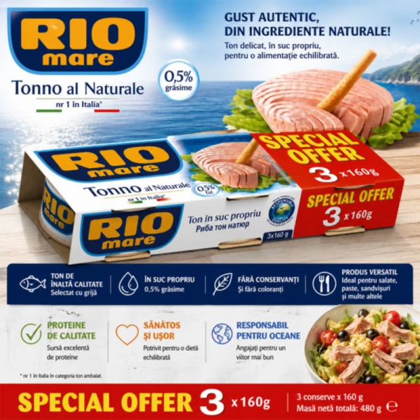 Rio Mare Ton in suc natural 3x160g - image 2