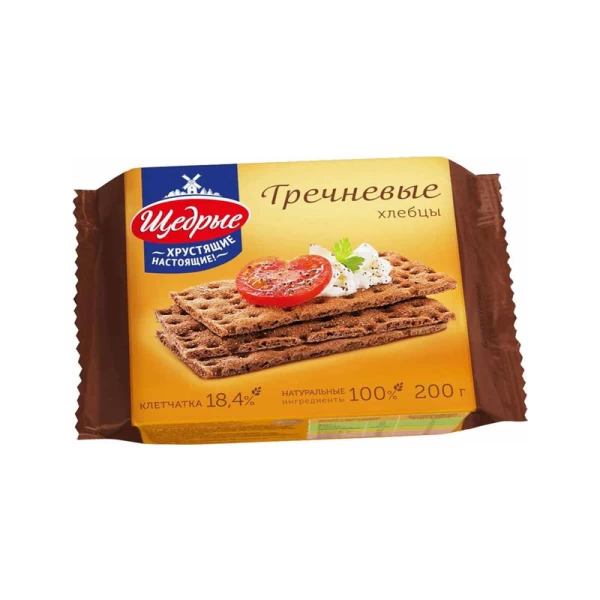 Хлебцы хрустящие Гречневые Щедрые, 200 г - image 1