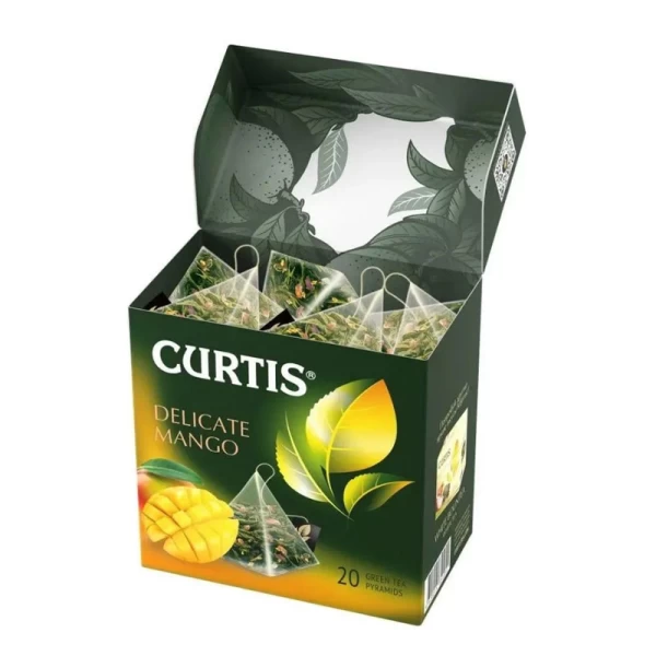 Чай зеленый Curtis Delicate Mango Green Tea 20 пирамидки - image 2