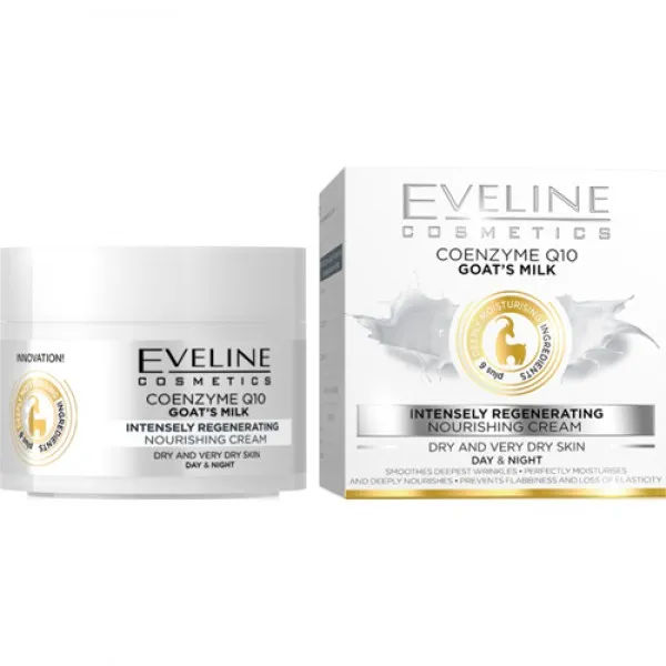 Eveline Crema hidratanta 50ml ten uscat Coenzima Q10 + Lapte de capra - image 1