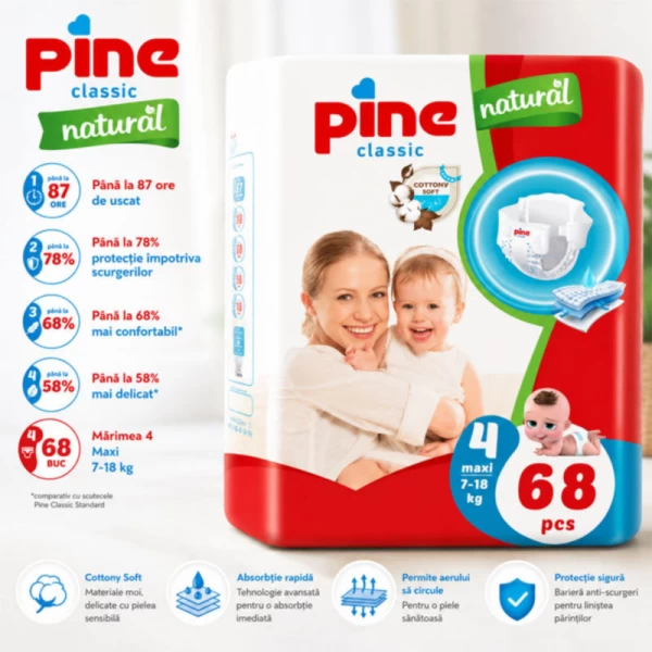 Pine Classic Jumbo Scutece Maxi Nr.4 7-18kg 68 buc - image 2
