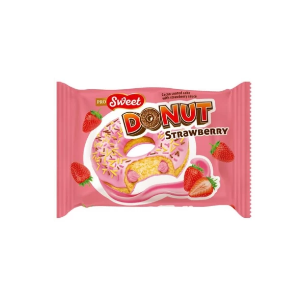 Donut cu umplutura de capsuni 35g - image 1