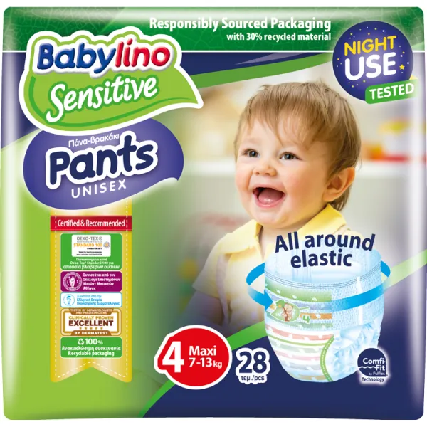 Babylino Scutece chilotel Pants Unisex N4 7-13kg/28 buc - image 1