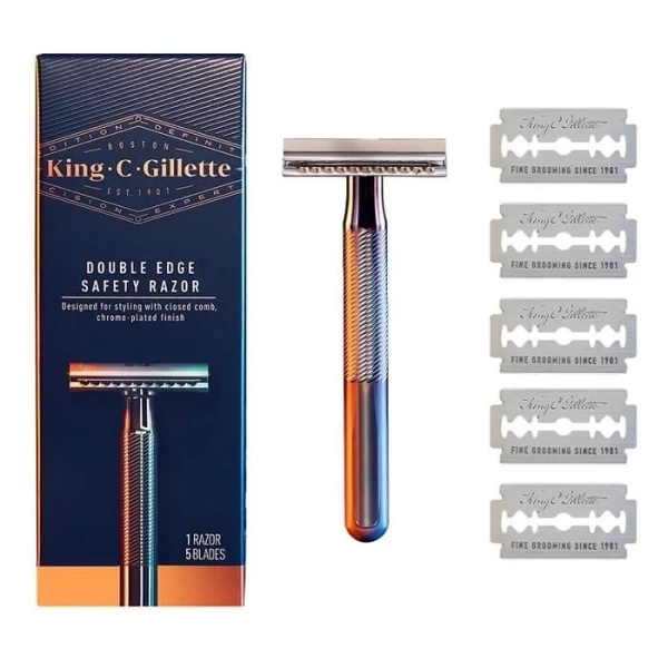 Классическая бритва с двойным лезвием King C. Gillette + 5 запасных лезвий - image 2