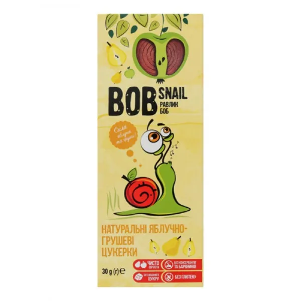 Натуральные конфеты Bob Snail с яблоки и груши 30г - image 1
