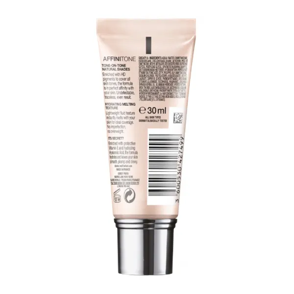 Fond de ten Affinitone, 17 Rose Beige, 30ml ,Maybelline - image 3