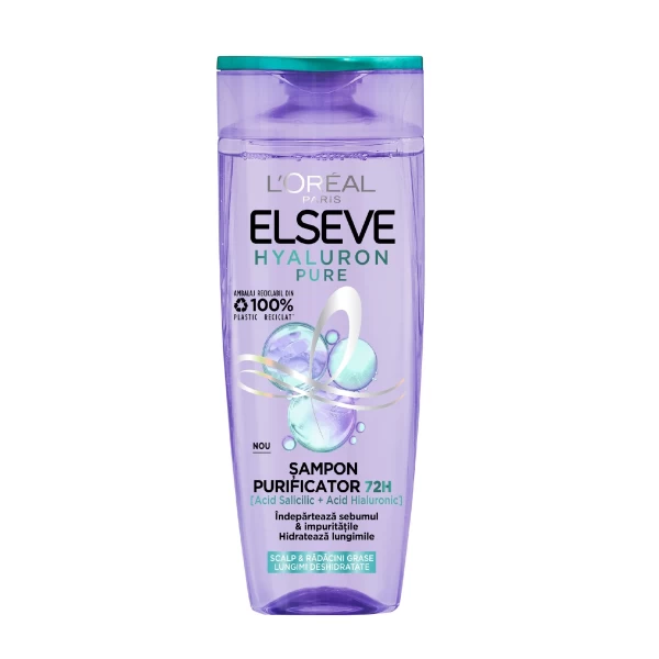 L'Oreal Paris Elseve Hyaluron Pure Очищающий шампунь для жирной кожи головы и корней, а также обезво - image 1