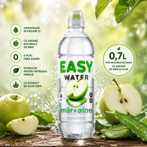 Easy Water вода негазированая 0,7л яблоко и алое - image 2