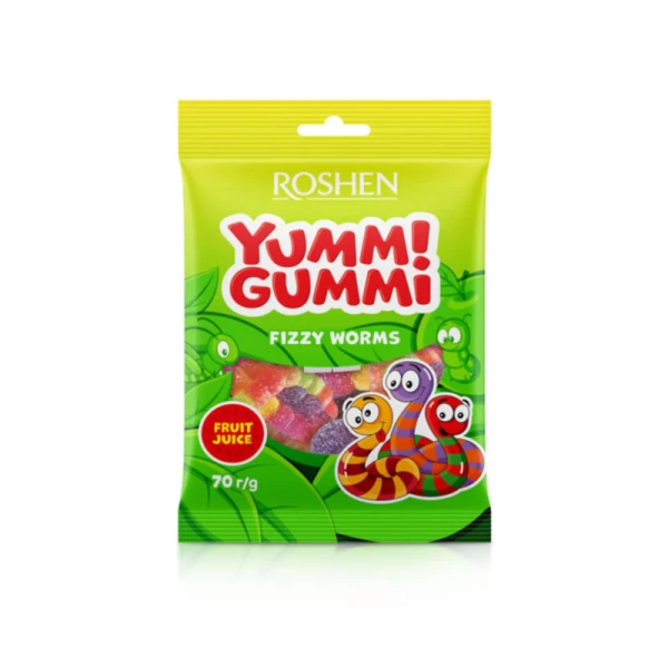 Roshen Bomboane gumate Yummi Gummi Fizzy Worms 70 g - image 1