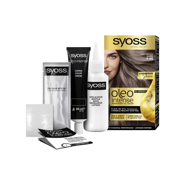 Syoss Oleo Vopsea de par 7-56 Blond Mediu Cenusiu - image 2