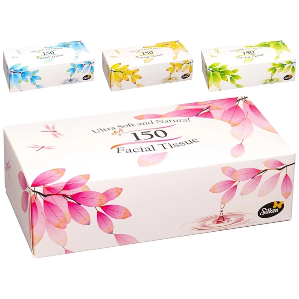 Silken servetele cosmetice 150 buc 2-str Natutal - image 2