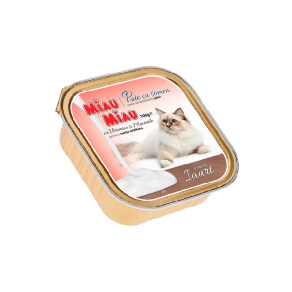 Miau-Miau паштет для кошек 100г Лосось с йогуртом - image 1