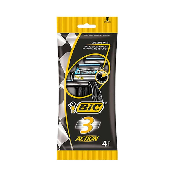 BIC 3 Action Бритва для мужчин 4 шт - image 1