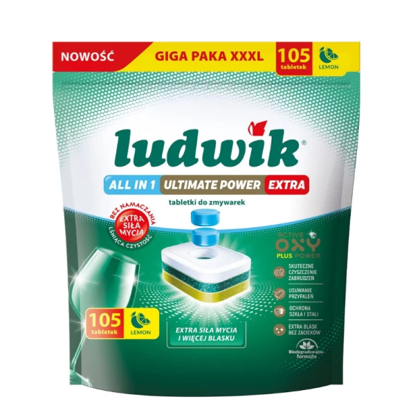 Таблетки для посуд.машин New Ludwik All in one Ultimate Power Extra (105 шт) Лимон - image 1
