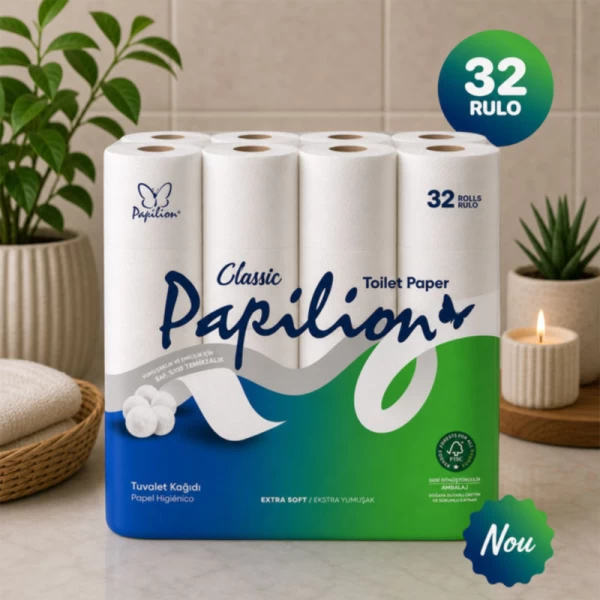 Туалетная бумага двухслойная Papilion Classic 32 рулона - image 2