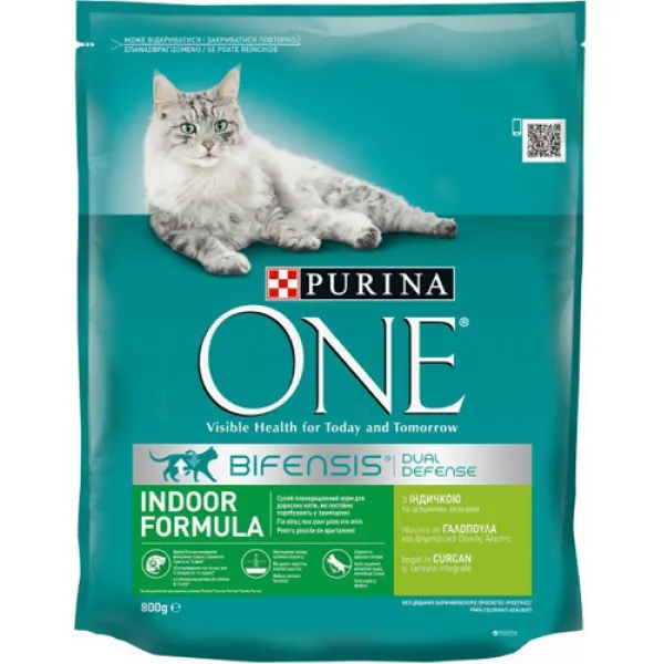 Purina One Indoor Hrana uscata pentru pisici adulte permanente de interior cu curcan 800 g - image 1