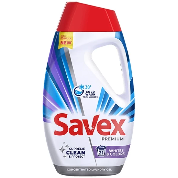 Savex жидкий порошок 0.945 L Premium Whites Color - image 1
