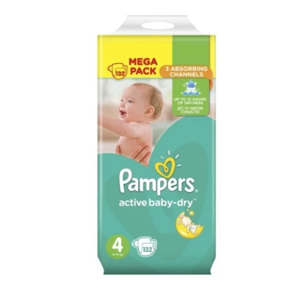 Pampers Scutece Active Baby 4 Maxi Mega Pack, 132 buc. - image 1