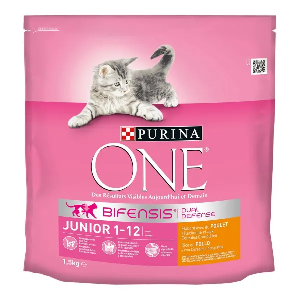 Purina One Junior Hrana uscata pentru pisici (pui,cereale integrale) 450g - image 1