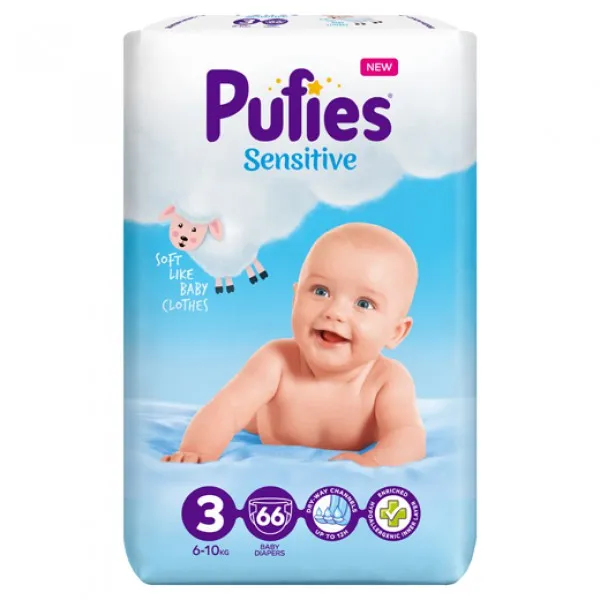 Pufies Scutece Sensitive MP MIDI N3 6-10kg 66buc - image 1