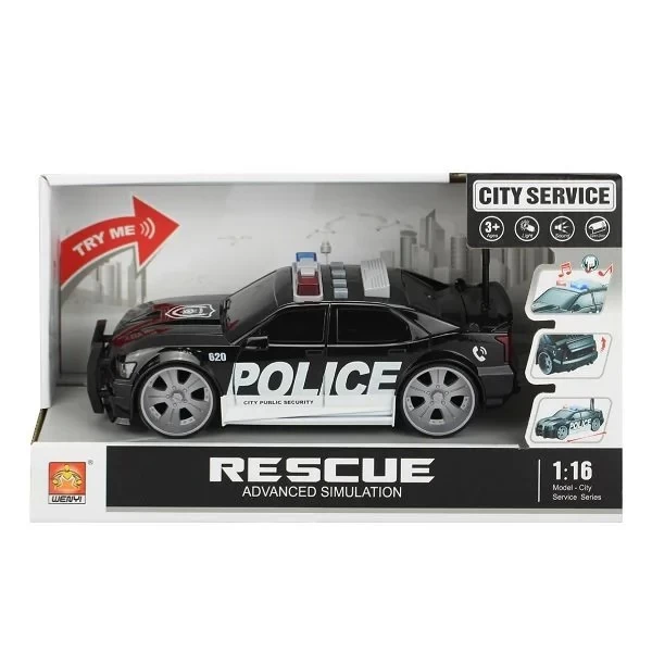 Masina cu inertie Wenyi Police Negru 1:16 - image 1