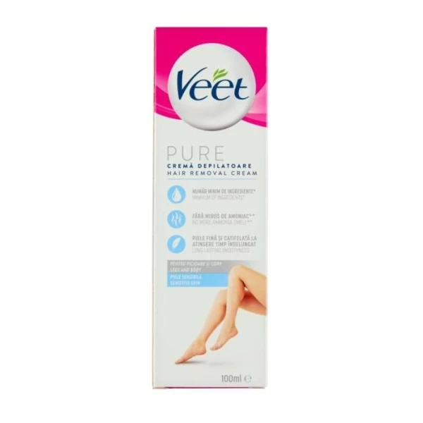 Veet Крем для депиляции с алоэ вера и витамином Е для чувствительной кожи 100мл - image 1