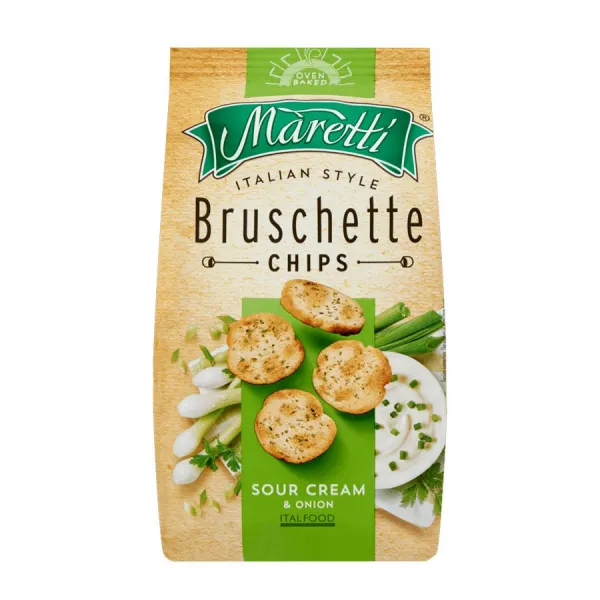 Хлебные брускеты Maretti запеченные со вкусом сметаны и лука 70г - image 1