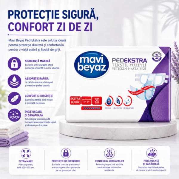 Mavi Beyaz Scutece pentru maturi XL 120-170 cm 30 buc - image 2
