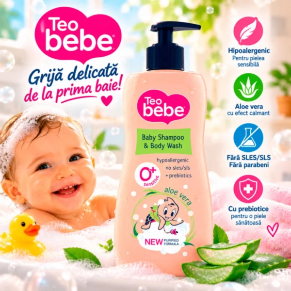 Детский шампунь-гель для душа Teo Bebe Алоэ 400 мл - image 2