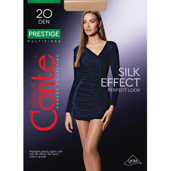 Колготки женские CONTE Prestige, Nero, размер 2, 20 ден - image 1
