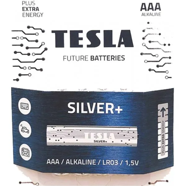 Tesla Baterii AAA SILVER+ ( LR03 / BLISTER FOIL 4 PCS) - image 1