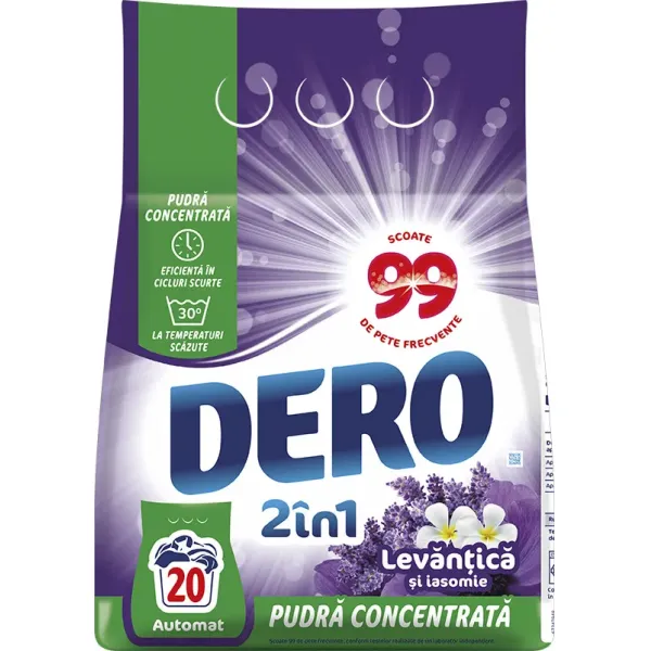 Dero Detergent de rufe 2in1 1,5kg Lavantica si Iasomie (20 spalari) - image 1