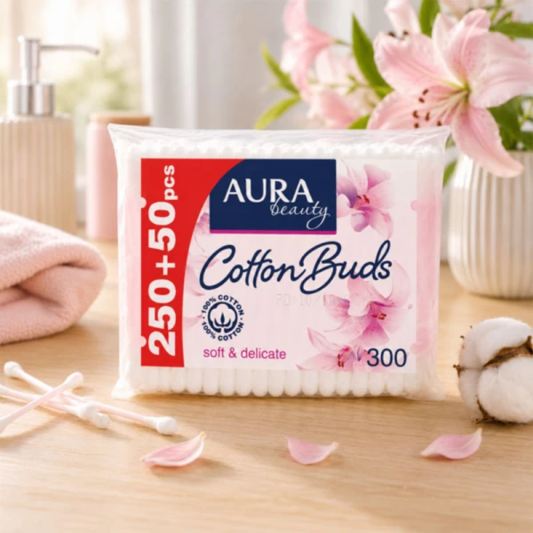 Ватные палочки Aura Eco 250+50 шт - image 2