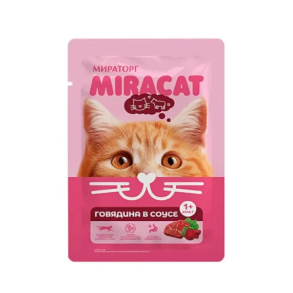 Miracat Hrana pentru pisici vita in sos 75g - image 1