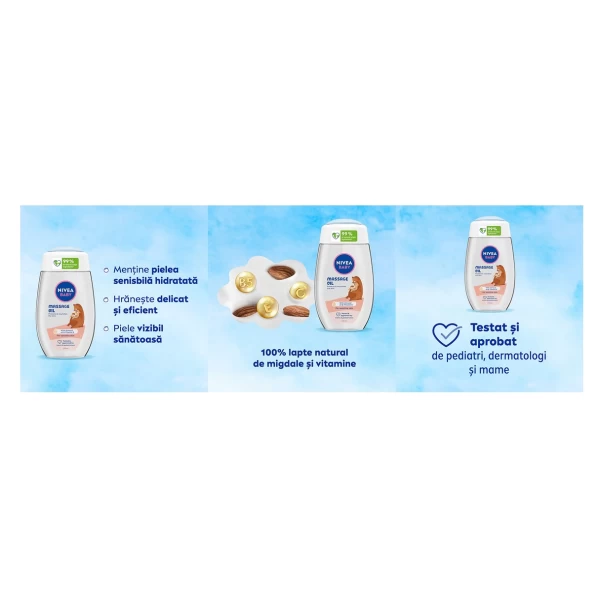 Nivea Baby Ulei de masaj cu ulei de migdale si vitamina E, 200 ml - image 3