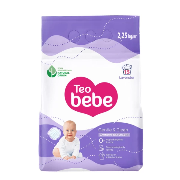 Детский стиральный порошок Teo Bebe Gentle & Clean Лаванда 2,25 кг - image 1