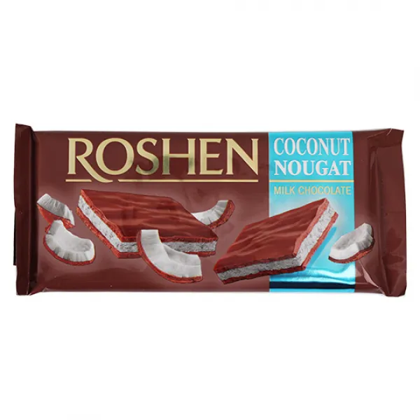 Ciocolata Roshen cu lapte cu nuga de nuca de cocos 90 g - image 1