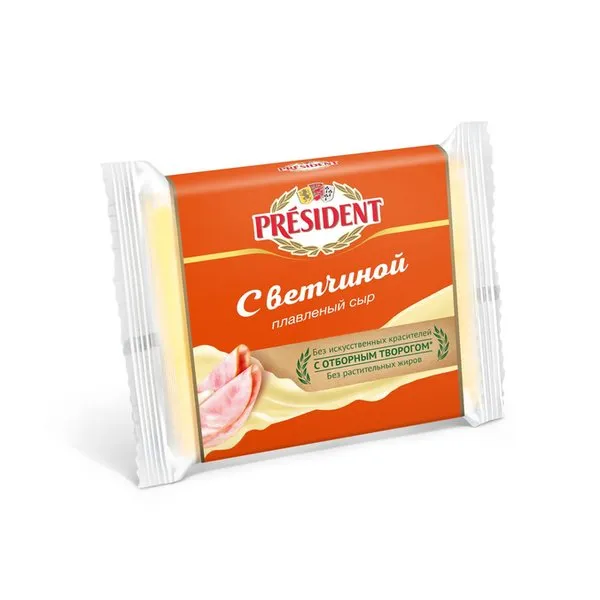 Сыр плавленный Президент с Ветчиной 40% 150г - image 1
