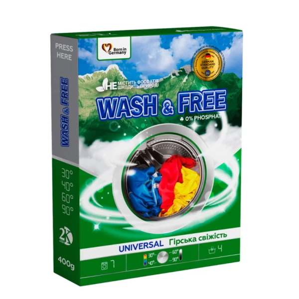 Wash&Free Detergent 400g Prospetime de munte - image 1