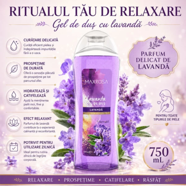 Maxrosa gel de dus 750 ml Lavander - image 3