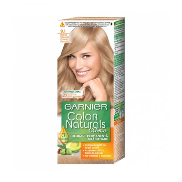 Перманентная аммиачная краска для волос Garnier Color Naturals 9.1 Очень светлый пепельный блонд - image 1