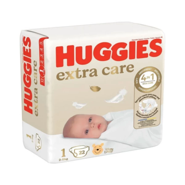 Подгузники Huggies Extra Care 1 2-5 кг 22 шт - image 1