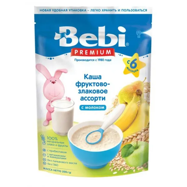 bebi premium Каша молочная фруктово-злаковое ассорти (6 м+) 200 гр - image 1