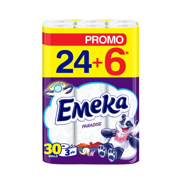 Emeka Туалетная бумага, 3 слоя, 24+6 рулонов Paradise - image 1
