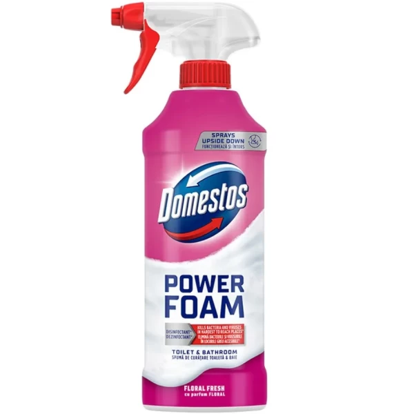 Domestos Power Foam Пена для чистки туалета и ванной Floral Fresh 435 мл - image 1