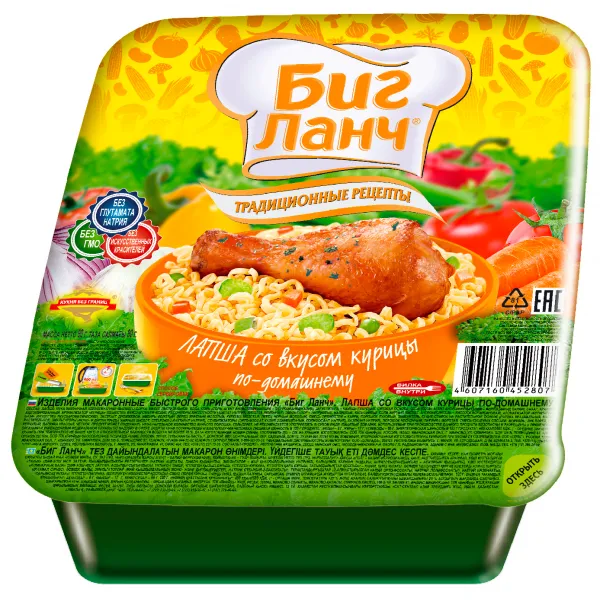 Лапша Биг ланч с курицей по-домашнему, 90г - image 1