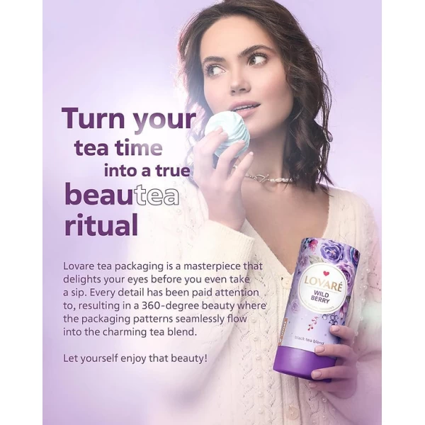 Lovare Ceai 80g negru Wild Berry, cu fructe de pădure și petale de flori - image 5