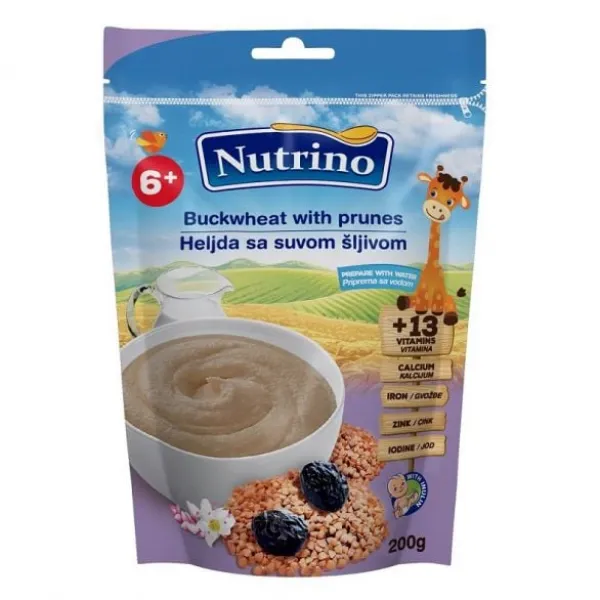 Nutrino Каша гречневая молочная с черносливом (6+ мес.), 200 г - image 1