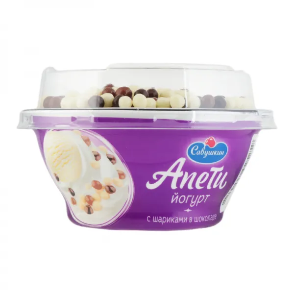 Йогурт Савушкин вкус пломбира 5% 105г с шариками в шоколаде - image 3